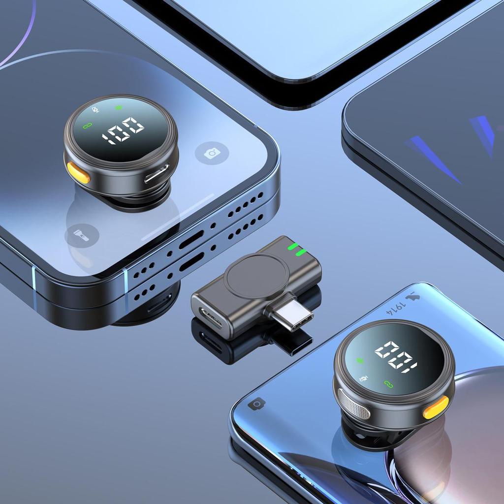 H25 Wireless Clip-On Microphone: Noise Reduction, Outdoor Video/Live Broadcast, Digital Display, Compact Size.