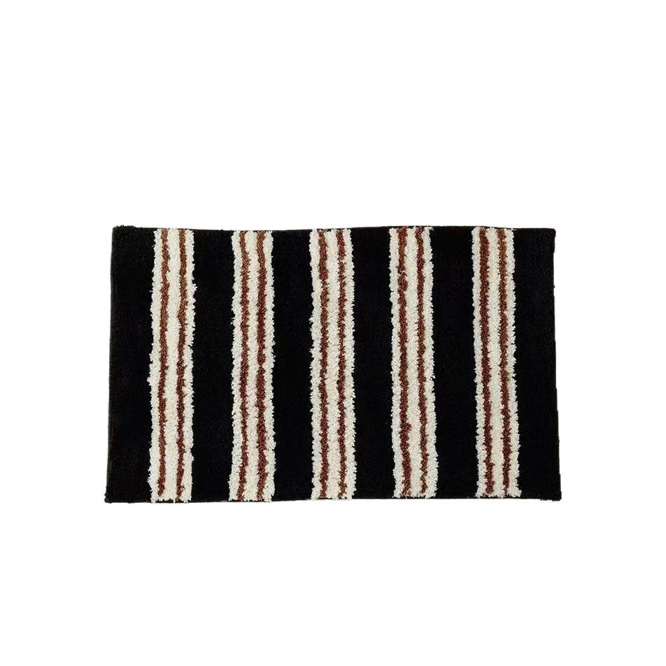 Bathroom Floor Mat Household Absorbent Foot Mat Toilet Washable Door Mat Simple Striped Imitation Cashmere Floor Mat