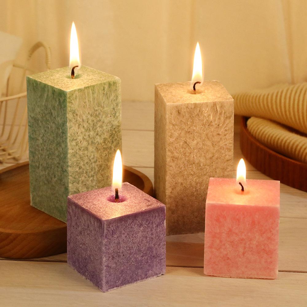 Ice Flower Candle Household Unscented Candle Emergency Wedding Fragrance Souvenir Square Candle