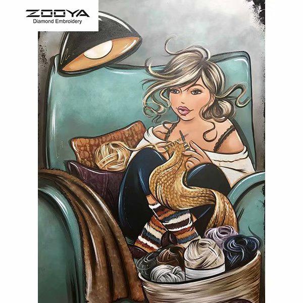 

ЗООЯ DIY 5D круглая алмазная картина мультфильм женская вышивка крестиком домашний декор