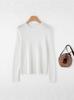 Spring/Autumn 2026 Women's Loose Solid Color Wool Pullover Sweater - Cute and Slimming Base Layer
