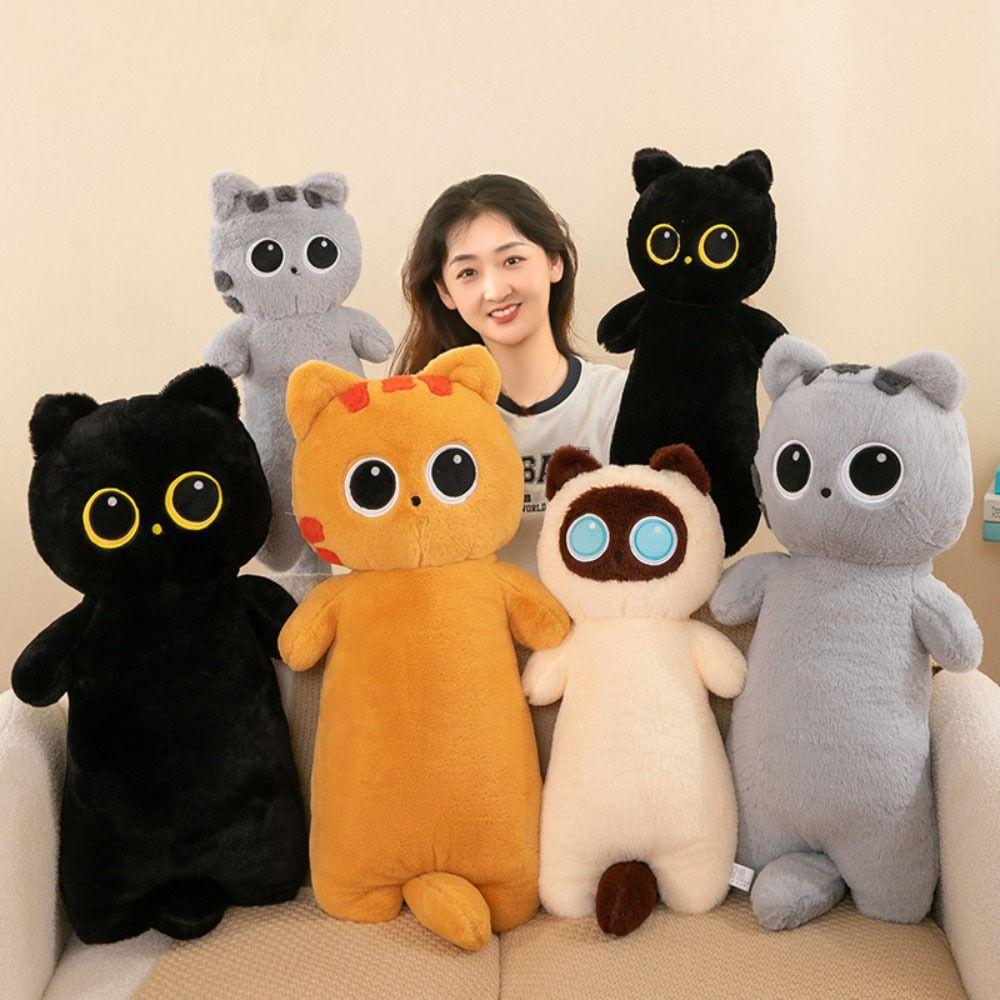 PP Cotton Long Giant Cats Plush Simulation Cat Stuffed Plushie Birthday Gift