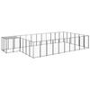 VidaXL Black Kennel 19.36 M² Steel Enclosure for Puppies Cage Dogs Outdoor 3082215