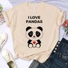 Funny Cute Panda Printed T Shirt for Women Summer Short Sleeve Cartoon Casual Creative T-shirt Vintage Round Neck Clothes