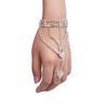 Fashion Women Girl Rhinestone Hand Bangle Chain Link Finger Ring Bracelet