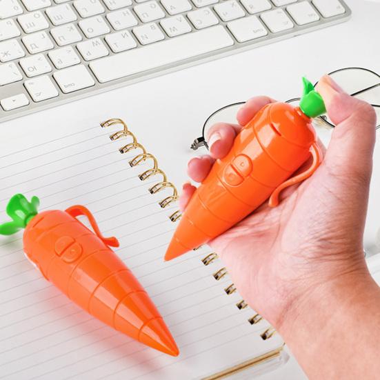 Carrot Shape Voice Recorder Pen with 60-Second Recording Cute Ballpoint for Students Teachers Funny Gift for Classroom Office