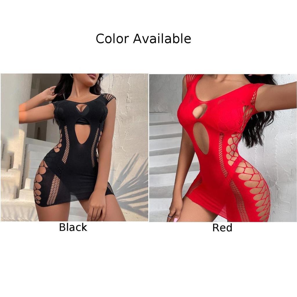 Women Fishnet Dress Dress Fishnet Hollow Out See Through