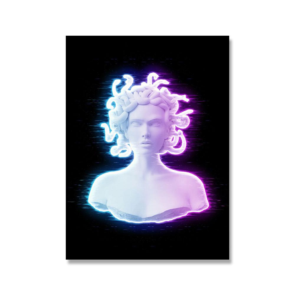 Schwarz-weiße Marmorskulptur, Kunstdrucke, Crying David, Leinwand, klassische Malerei, Wandposter, Bild für Heimdekoration, kein Rahmen