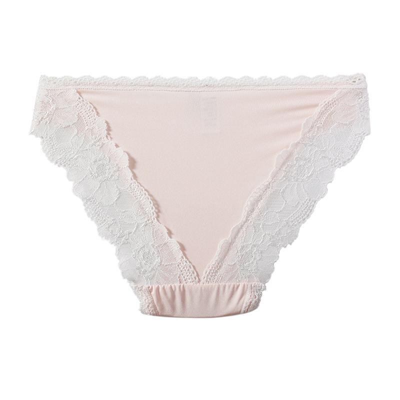 Women's Sexy Low-Rise Briefs Lace Patchwork Seamless Underwear Ice Silk Quick-Dry Body-Hugging Briefs