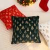 BUYNOW 1PC Velvet Christmas Tree Gold Stamping Pillowcase RedGreenWhite Living Room Sofa Square Cushion Cover Home Bedroom Decor