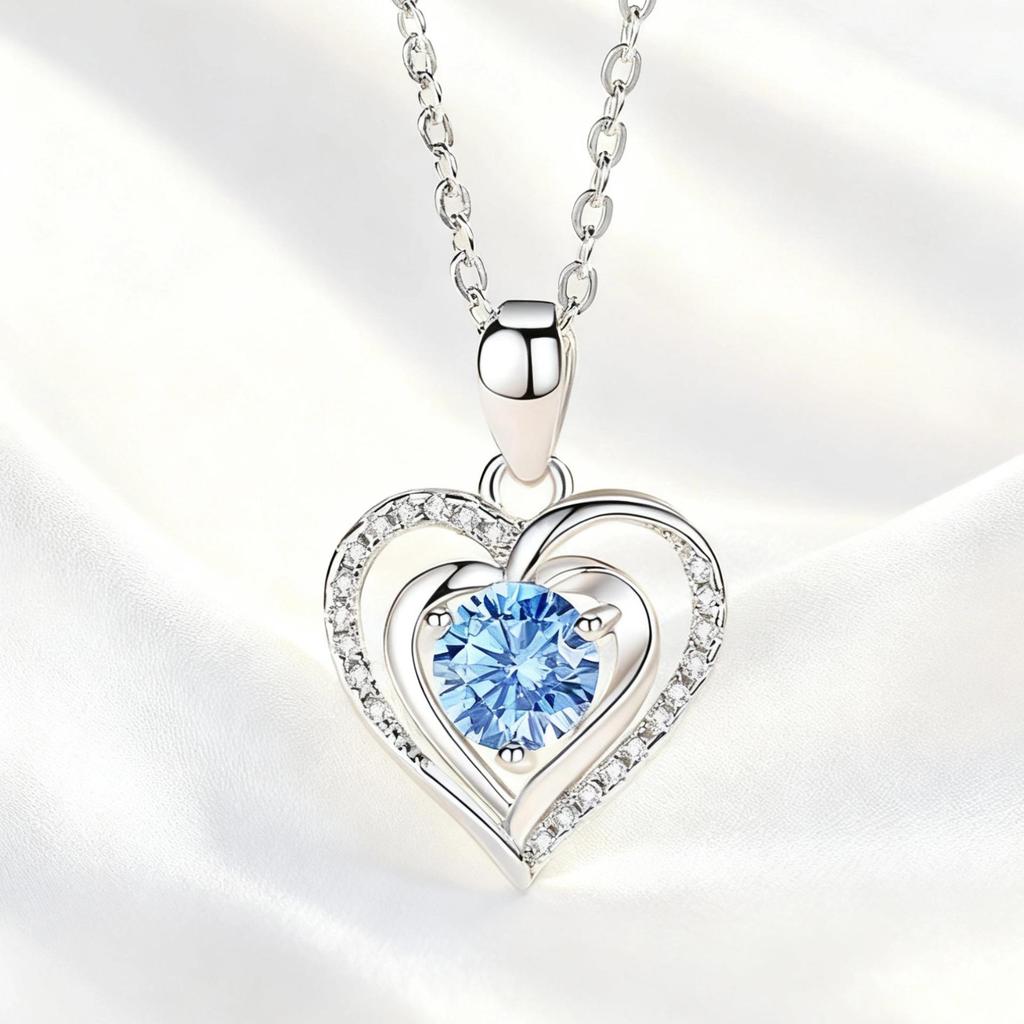 Women's Heart of the Ocean Korean Style Necklace - Simple Heart Pendant, Perfect for Couples & Valentine's Day Gifts