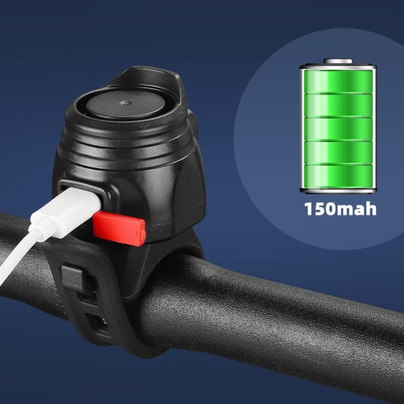USB dobíjecí elektrický klakson na MTB kolo 80dB Elektronické zvonky na jízdní kolo 6 zvukových režimů Zvonky na kolo pro děti i dospělé