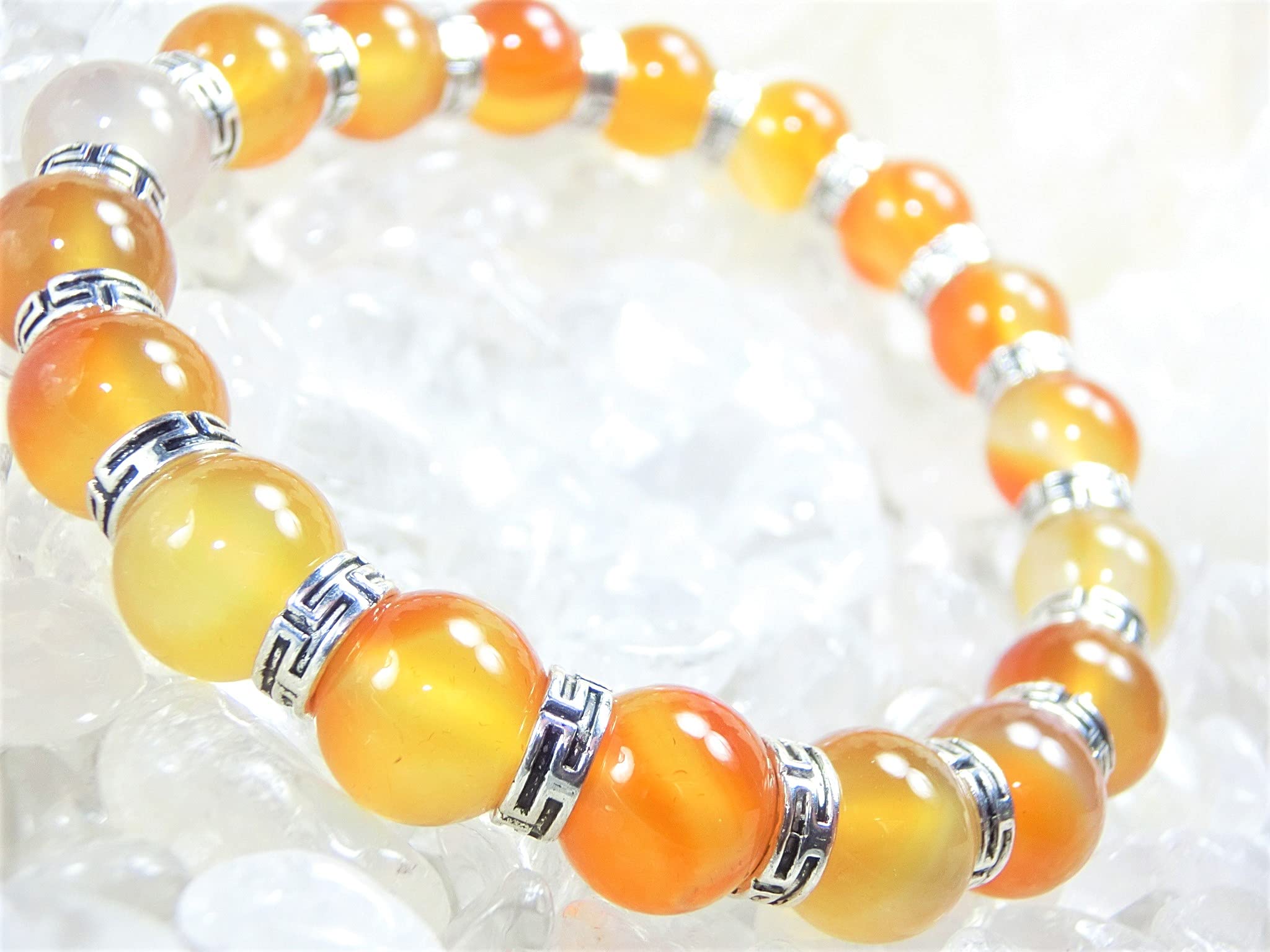 

Success Your Heart is Carnelian Bracelet for Men and Natural Power Stone Crumbled 19cm Men with Thick Kanoishi [Victory, Burning!] Women, Stone,