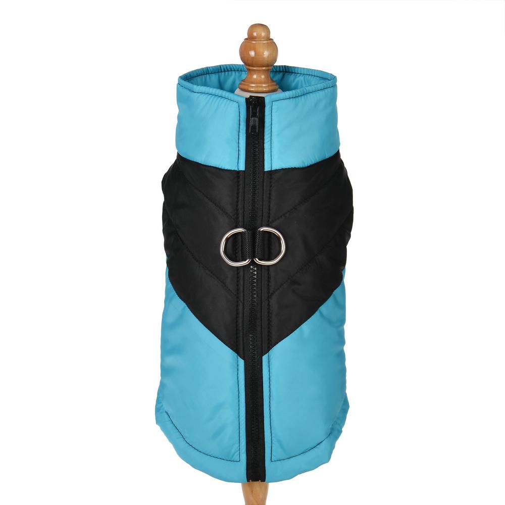 

Winter Puppy Clothes Dog Jacket with D-ring for Small Medium Dogs Cat Cozy Warm Windproof Pet Vest Coat Yorkie Schnauzer Costume XS синий