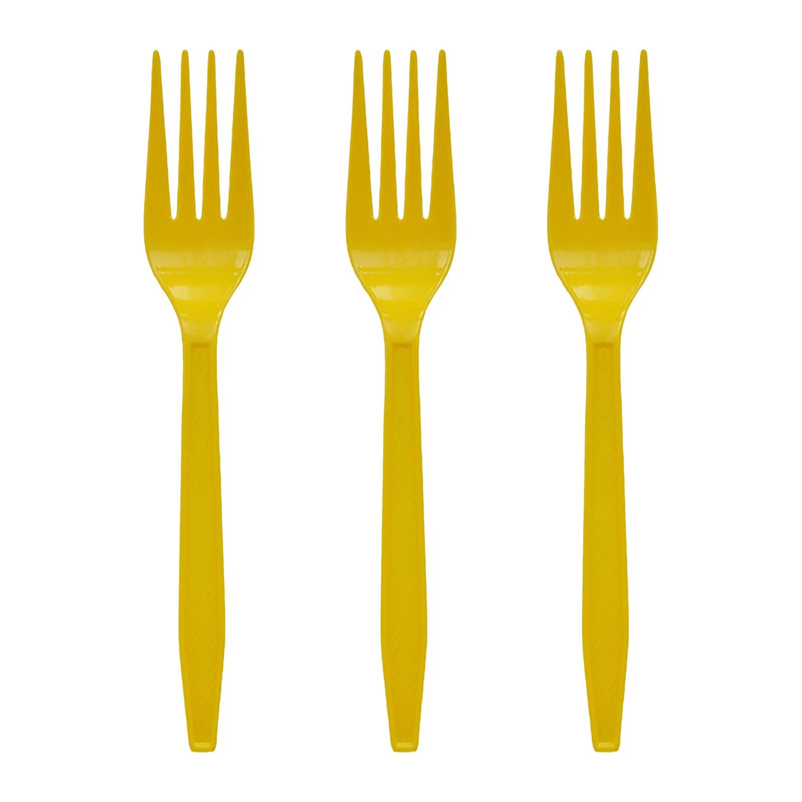 

Одноразовая пластиковая вилка золотого цвета для дня рождения One Size жёлтый