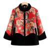 Stylish Winter Coat for Middle-aged and Elderly Women with Velvet Lining - Loose Fit, New Chinese Style