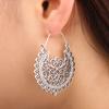 Women Retro Bohemia Carved Flower Hollowed Drop Hanging Earrings Fashion Jewelry Gift