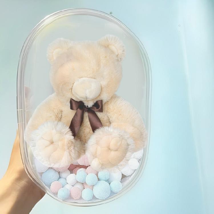 Plush Doll Storage Bag Keychain Dustproof PVC Toy Pouch Keyring for Key Collection Creative Women Backpack Accessory