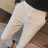 Men's Waffle Slim Fit No-Iron Elastic Waist Trousers - Spring/Autumn Business Casual