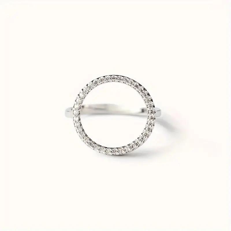 

CAOSHI Eternity Round Circle Shaped Finger Rings for Women 3 Metal Colors Fashion Versatile Cubic Zirconia Rings Modern Jewelry 6