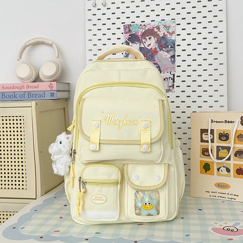 College style fresh and sweet candy color backpack girl multi-compartment large-capacity backpack