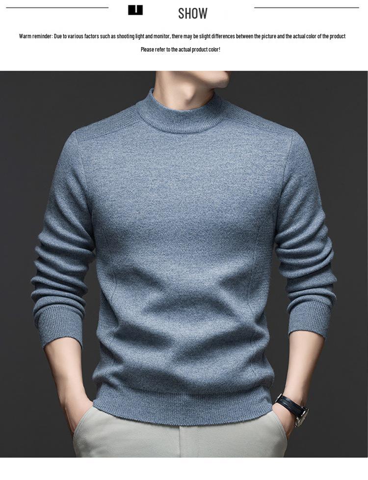 Men's Plus Velvet Thick Round Neck Anti-Pilling Fleece Pullover - Autumn/Winter 2025 Collection