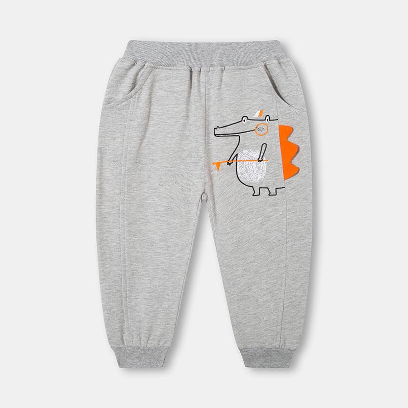 

2025 Осень Детские Повседневные Брюки с Динозаврами из Мультфильма - Доставка Одной Посылкой 140 cm светло-серый