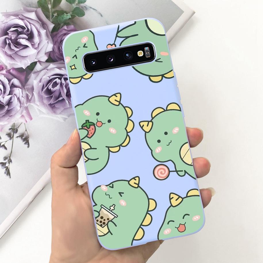 For Samsung S10 Plus SM-G975F Case Cute Dinosaur Duck Cartoon Soft Silicone Phone Cover For Samsung Galaxy S10 S10e G973F Bumper