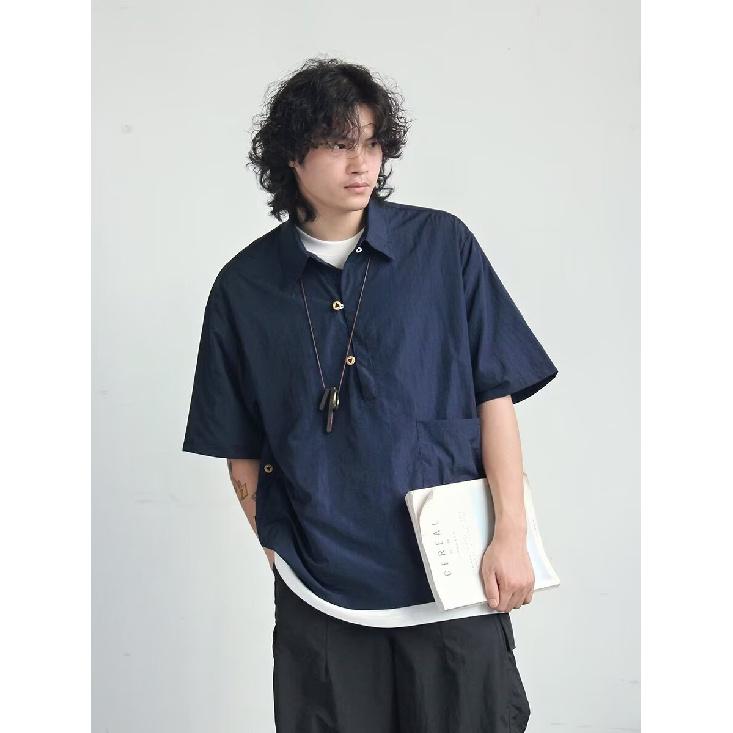 Collar Short Sleeved Polo Shirt, Men'S Short Sleeved Shirt, Niche Design, Minimalist Shirt, Couple'S College Top