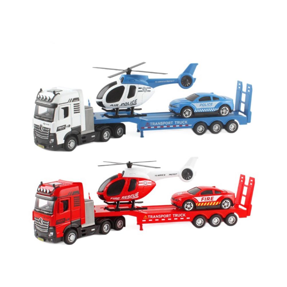 Simulație Inginerie Camion Remorcă Model Mașină Set Elicopter Băiat Vehicul Diecast Mașină Jucărie Pentru Băieți Fete Copii