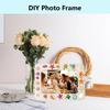 DIY Wooden Picture Frames 6inch Standing Photo Frames with Display Stand Photo Postcard Home Table Decoration