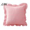 Federe Cuscino Cotone Stile Rustico, Copricuscino Decorativo con Volant, Fantasia a Quadri con Bordo Arricciato, 18x18 Federe Minimaliste Moderne, 20x12 Copricuscino Decorativo