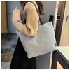 Cotton Linen Casual Tote Bag Large Capacity Handheld Bucket Style For Daily Use