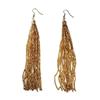 Colorful Tassel Rice Bead Earrings with Long Hooks: Enhance Your Facial Lines