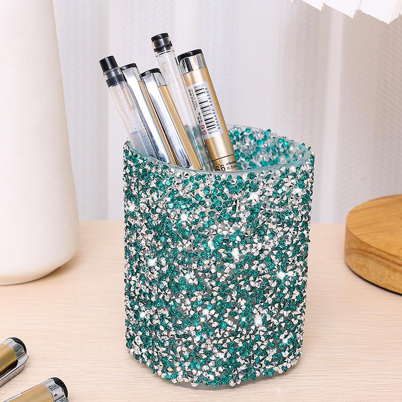 Fashion Women Sparkling Makeup Brush Bucket Cosmetic Storage Pen Box Makeup Brush Container Home Storage Box