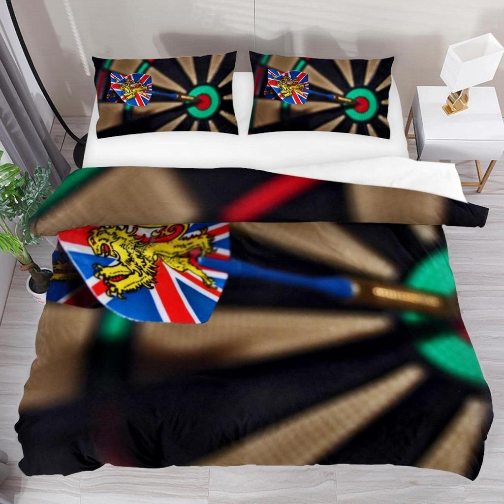 Dart Board Duvet Cover Set,Dartboard Bedding Sets 2/3pcs Skin-friendly Lightning And Flame Comforter Cover Set Full Queen Size