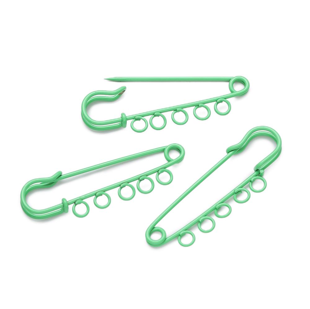 10pcs/lot Colorful Safety Pins Brooch Blank Base Brooch Pins 3/5 Rings Jewelry Pin for DIY Jewelry Making Supplies Accessorie