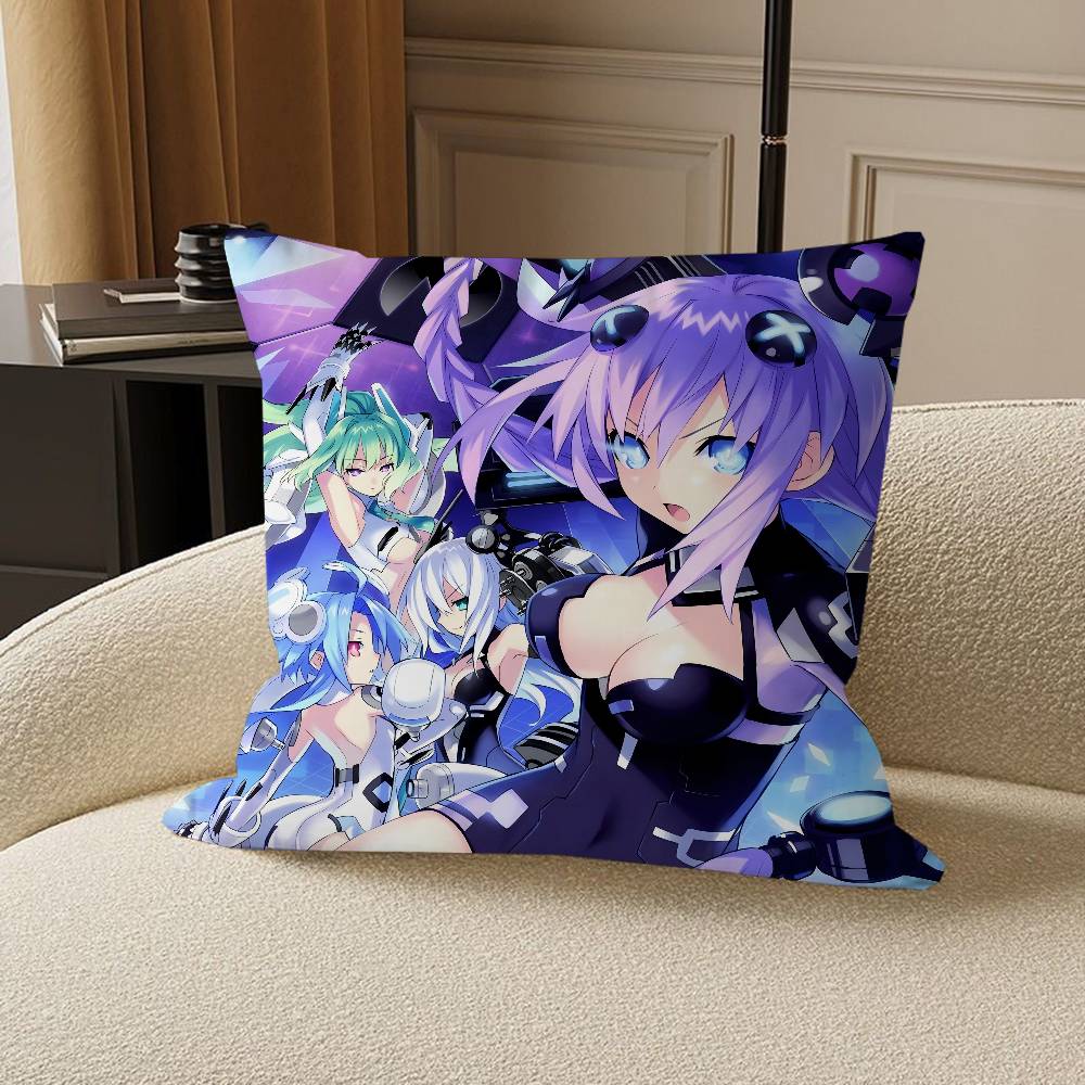 Anime H-Hyperdimension N-Neptunia Pillow Cushion Cover Pillowcase Living Room Sofa Home Decor Customized