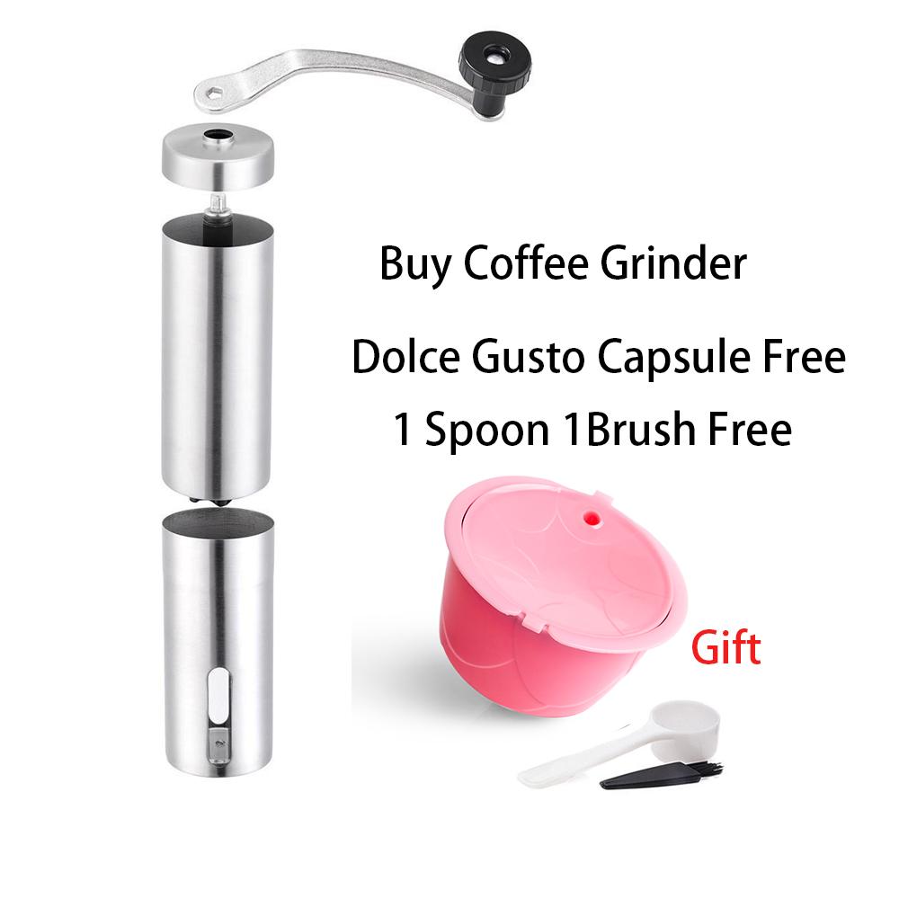 Mini Kaffeemühle Edelstahl Hand manuell Handgemacht Kaffeebohnenmühle Crocus Grinders Nespresso Dolce Gusto Kapsel