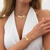 Fashion Light Luxury Metal Beating Texture Splicing Collarbone Chain, Fashionable Geometric Folds Stacked Necklace