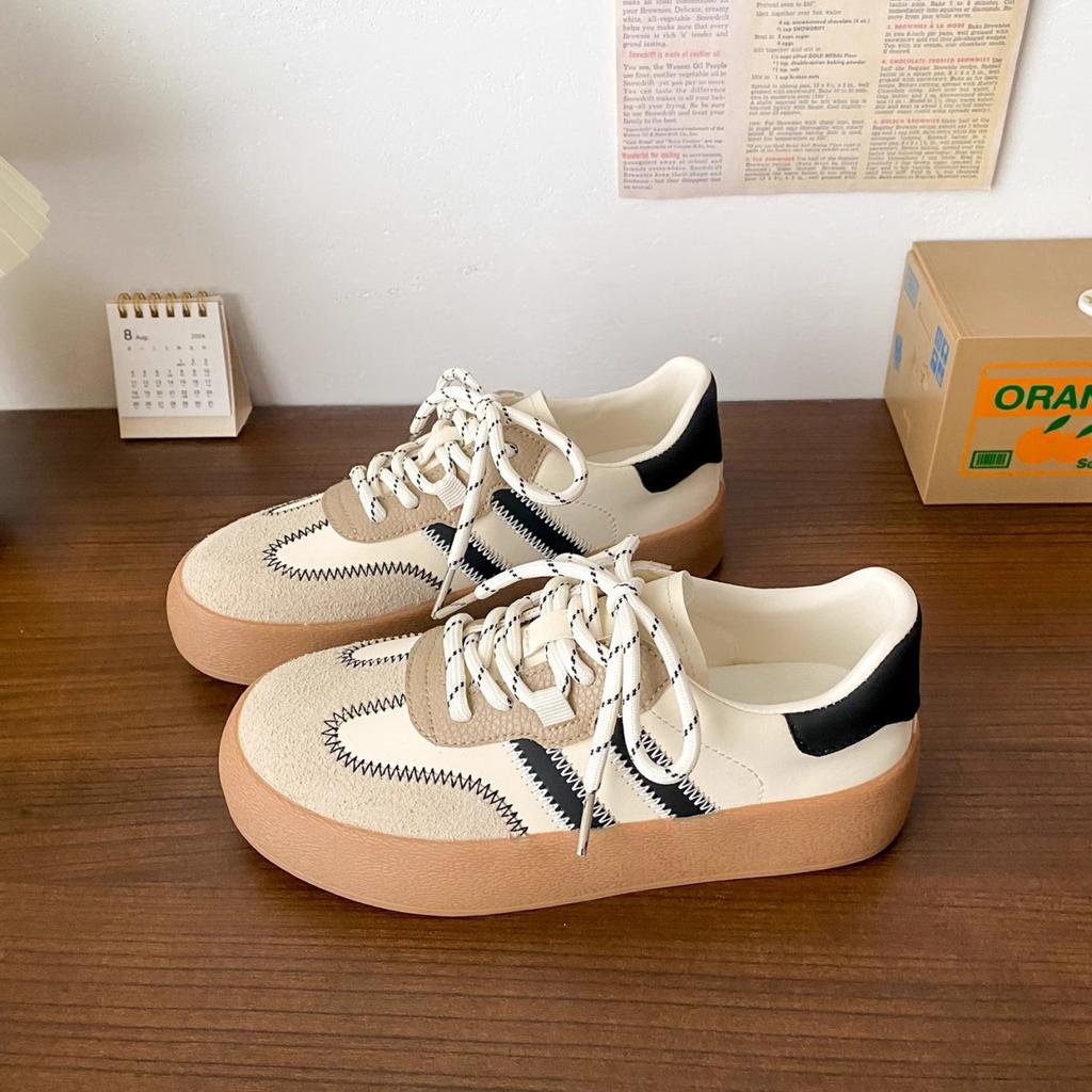 6557 Latex Insole/platform German Training Shoes Women's Shoes Autumn New 2024 Autumn Versatile Casual Sports Shoes Resistant