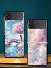 Korean Flower Hard PC Phone Case For Samsung Galaxy Z Flip 7 6 5 4 Black Cover For Galaxy Z Flip 3 Foldable Shell Fundas Capas