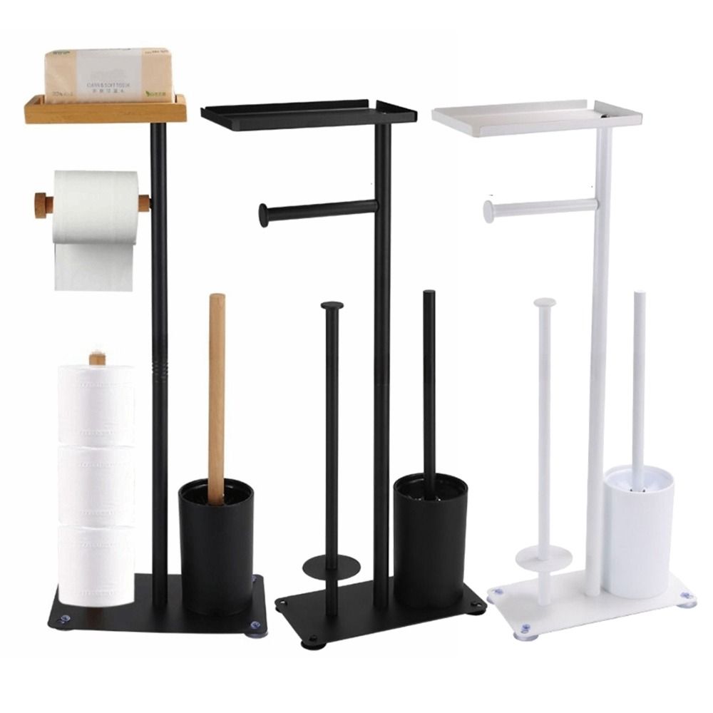 Stainless Steel Toilet Brush And Paper Stand With Toilet Brush Vertical Paper Storage Rack Bedroom