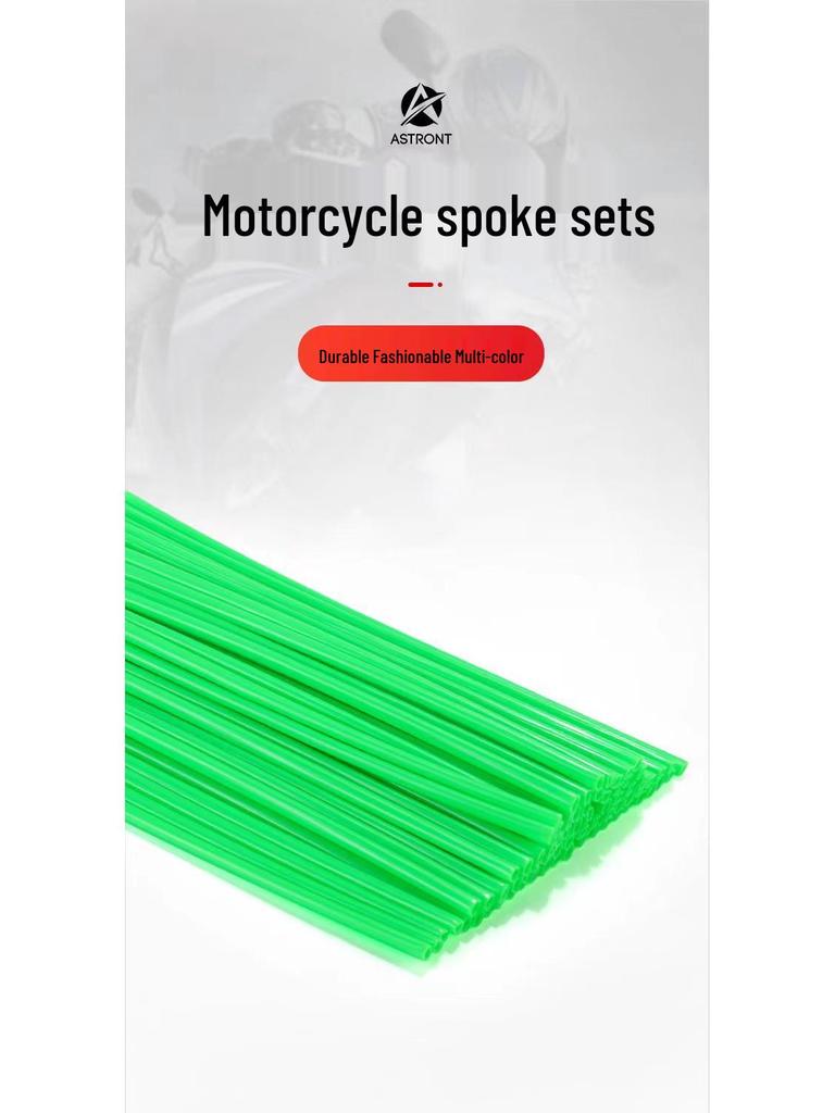Motorcycle 24cm Colored Spoke Sleeves - 72 Pack, Eco-Friendly Radiation Decoration Strips