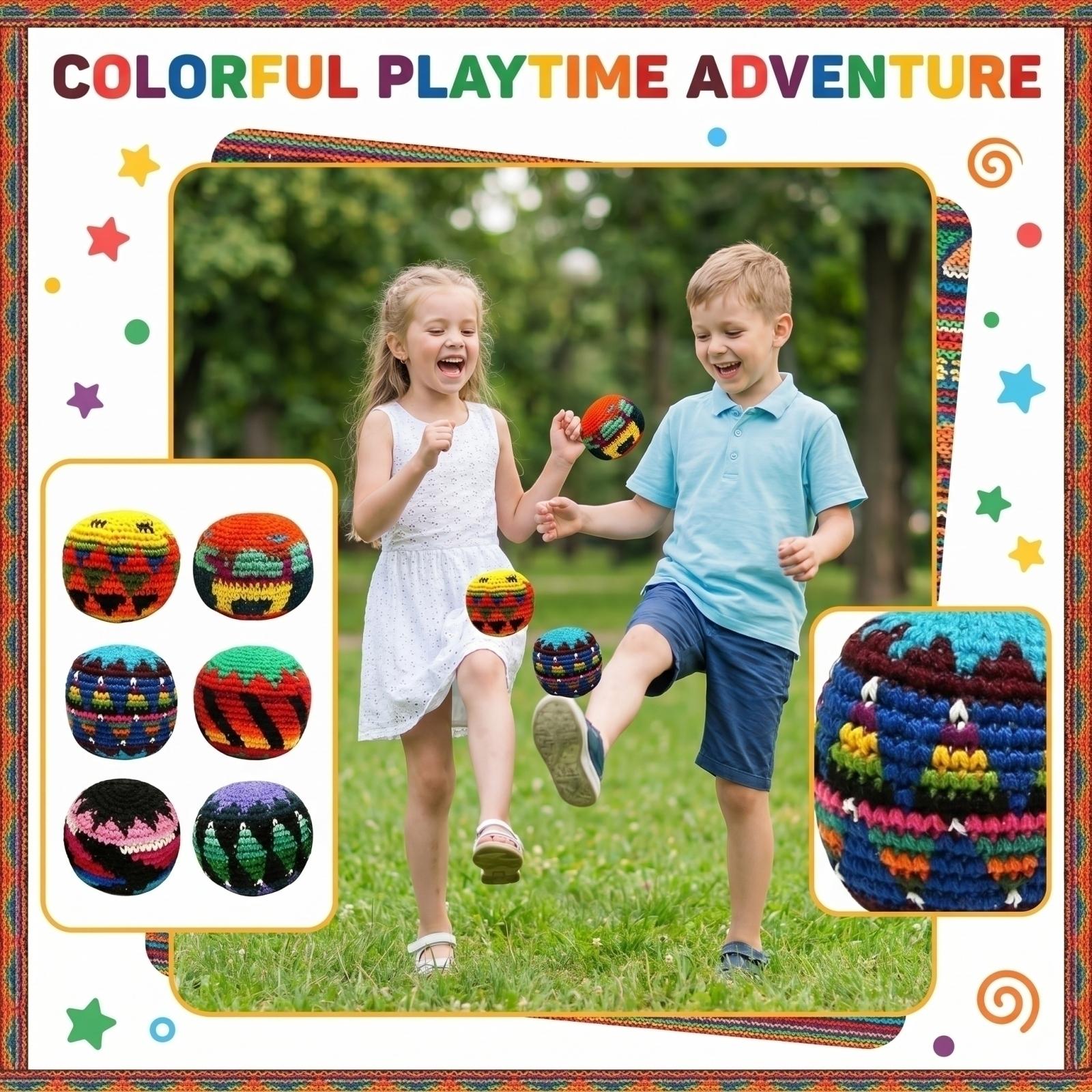 

6pcs Kids Bean Bags Set Handwoven Cotton Fabric Filled Soft Durable Lightweight Toss Game Balls for Indoor Outdoor Play One Size