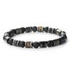 Natural Volcanic Stone Bracelet Handmade Adjustable Size Hematite Tiger Eye Stone Cylindrical Beads Bracelets Men Yoga Bangles