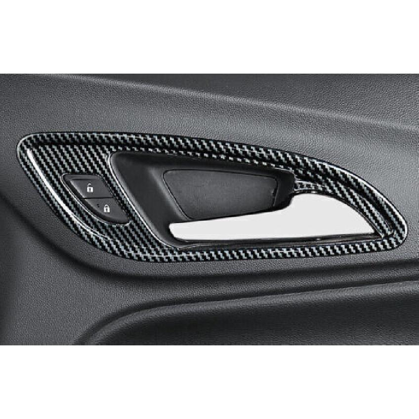 2018- For Chevrolet Equinox Steel Carbon Fiber Inner Door Handle Lock Cover