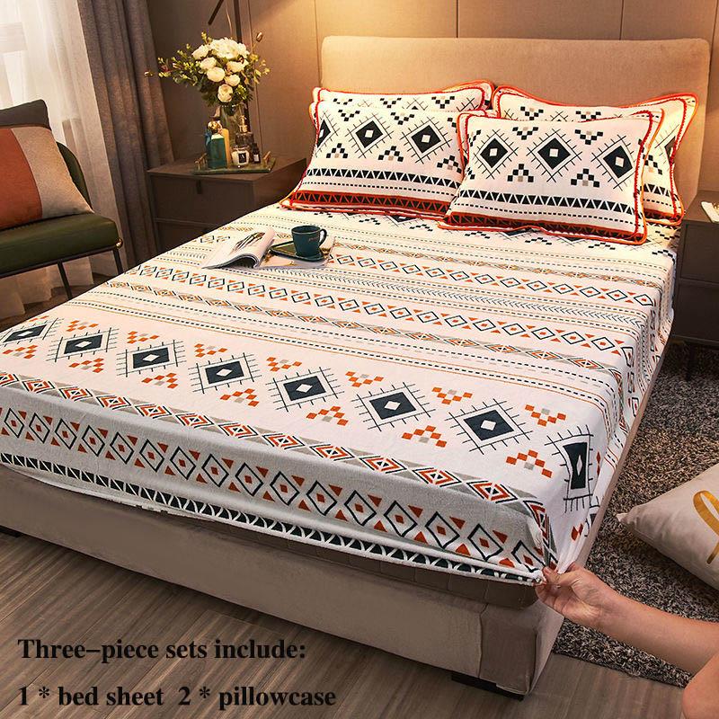 

Кровать из кораллового бархата, трехсекционное покрывало, универсальный защитный чехол, покрывало для кровати 1,8 м, 2 метра, комплект двуспальной кровати Queen