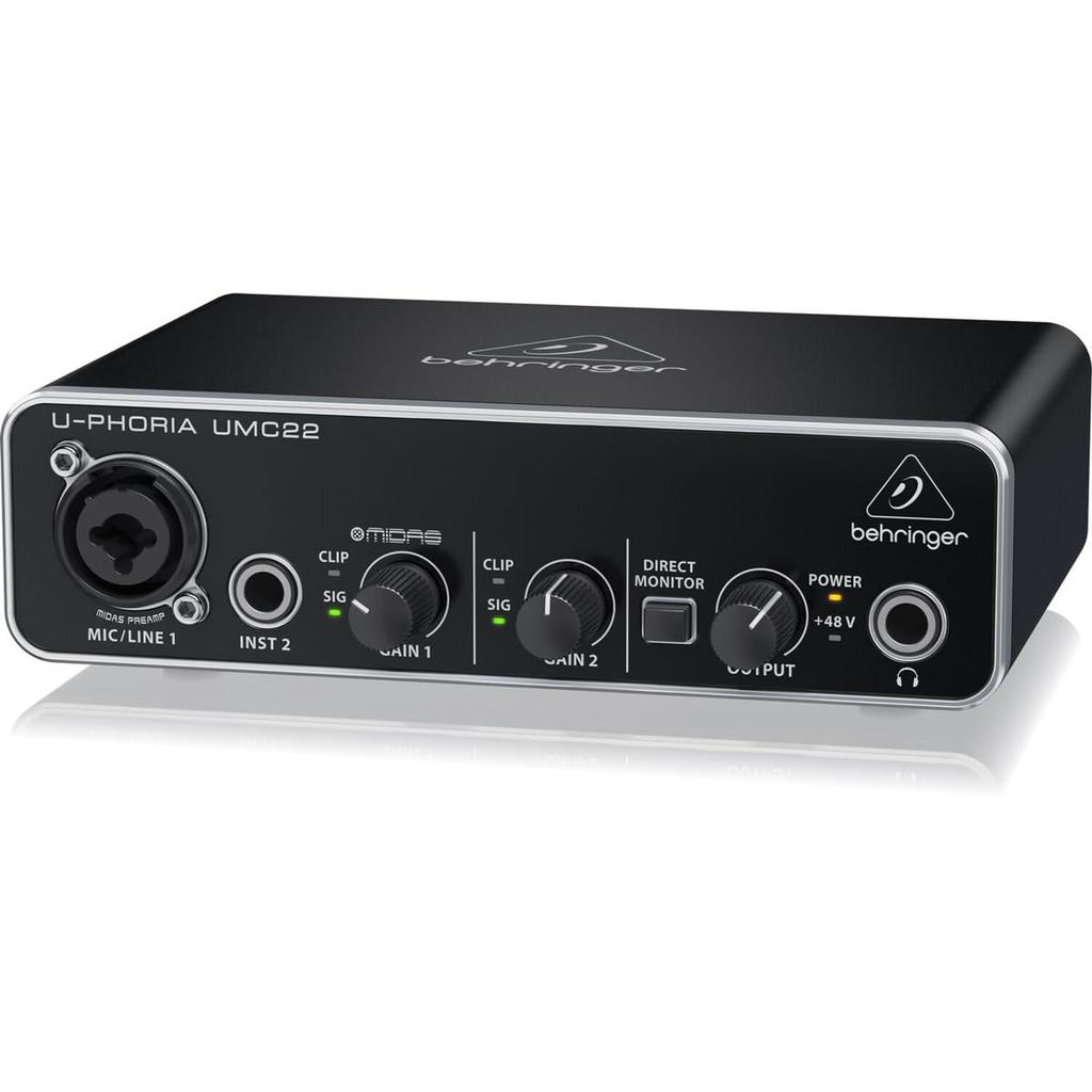 BEHRINGER UMC22 USB Audio Interface with Built-in Microphone Preamp