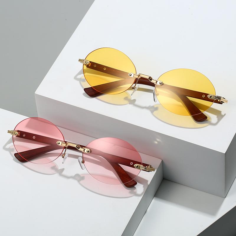 Polarized Rimless Vintage Trend Oval Sunglasses Women Men Exquisite Luxury Sun Glasses Driving Fishing Male Female Glasses